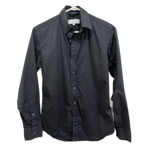 TEDDY STRATFORD Gray Blue Button Up Shirt Top  Mens Size 0 - Picture 1 of 9